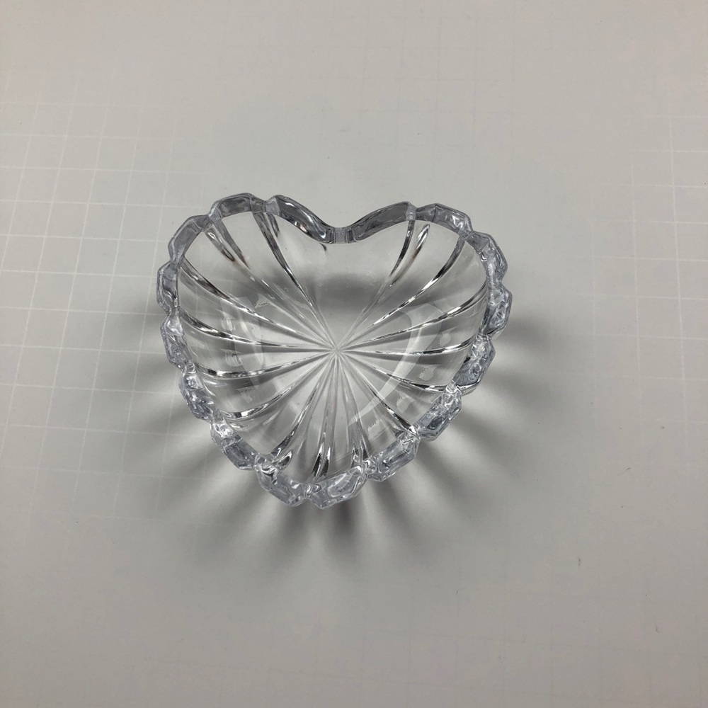 Glass Heart Jewelry Dish